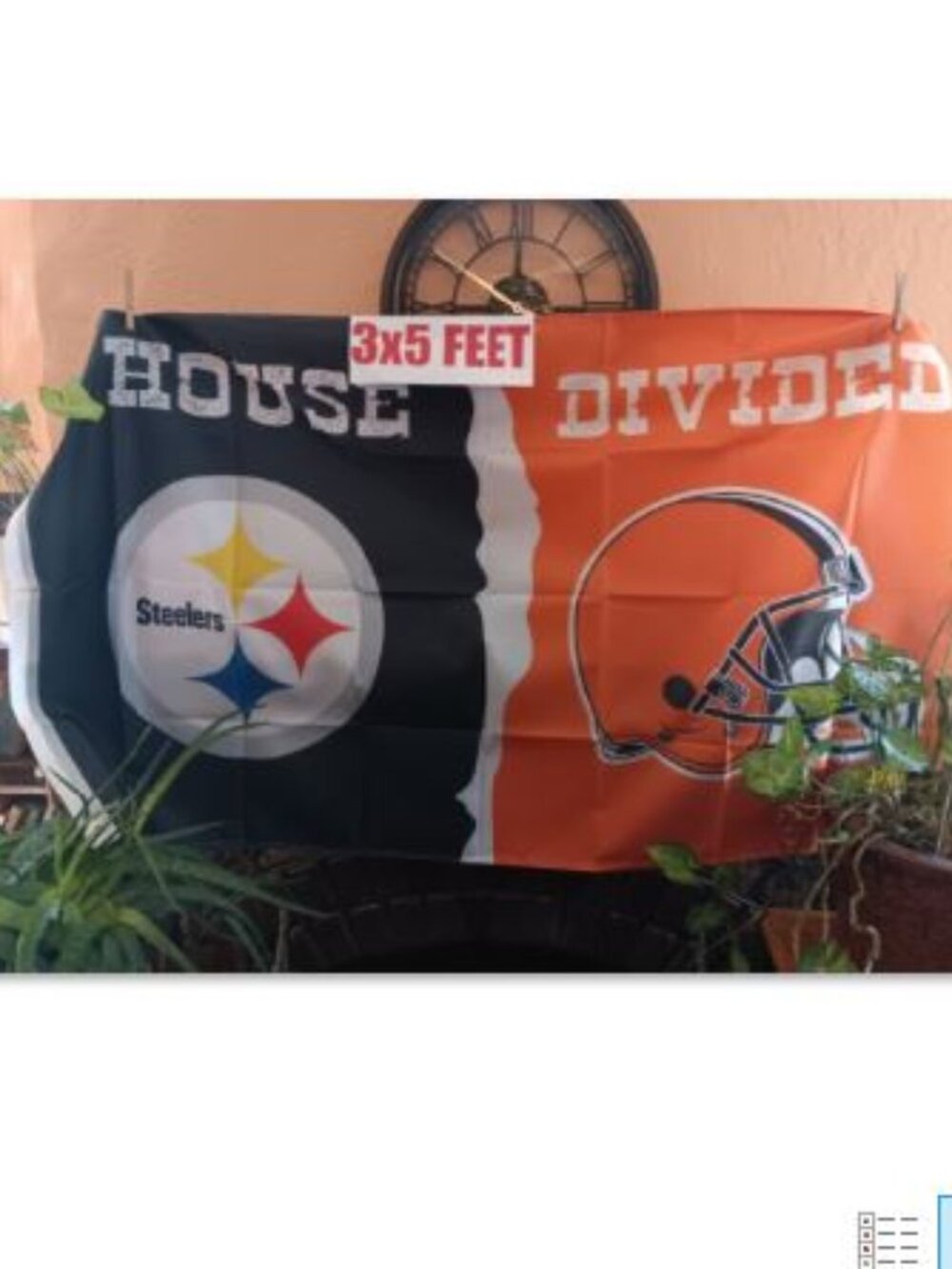Pittsburgh Steelers Cleveland Browns House Divided NFL 3X5 Flag For Wall / Pole
